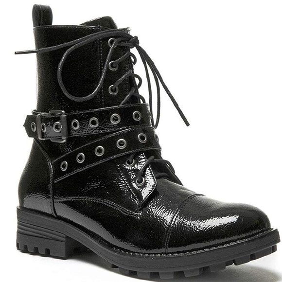 Shoes - 1 LEFT!  Patent Leather Punk Rock Combat Booties